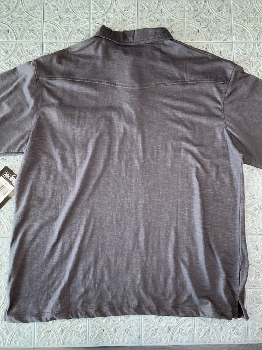 Canyon Guide Outfitters Western Polo Mens 2X Gray Pearl Snap Short Sleeve NWT - Picture 6 of 6